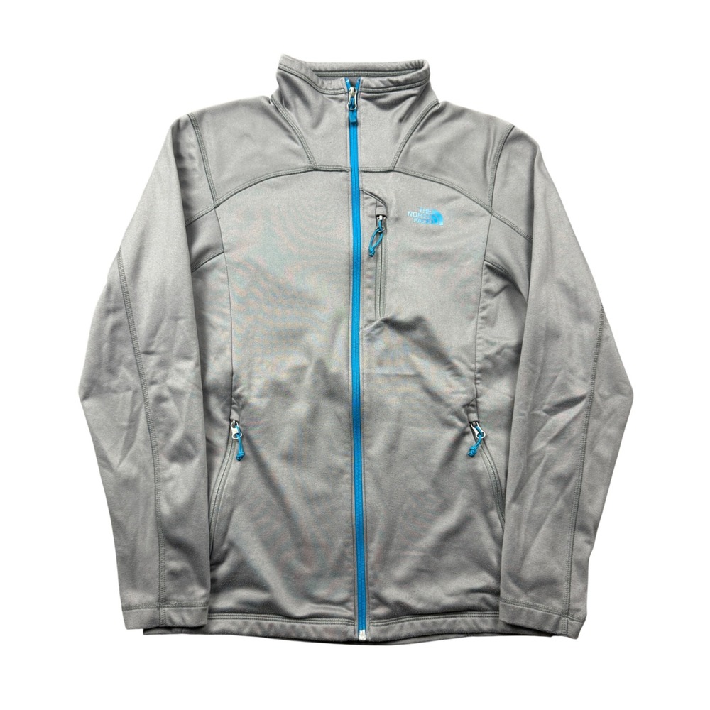 The North Face Mens Small Grey Full Zip Fleece Jacket Lightweight Outdoors Hike